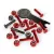 Independent Phillips Bolt Set with Tool - 1" Black Red