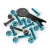 Independent Phillips Bolt Set with Tool - 1" Black Blue