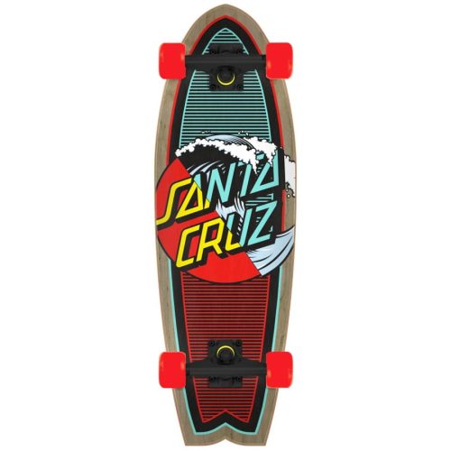 Santa Cruz Classic Wave Splice Shark 27.7" Cruiser - Piros/Szürke