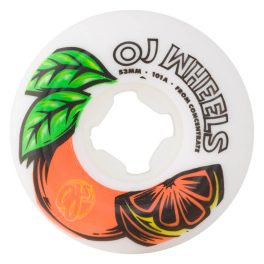   OJ Elite From Concentrate Hardline 53mm Skateboard Wheels - White Orange