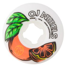   OJ Elite From Concentrate Hardline 52mm Skateboard Wheels - White Orange