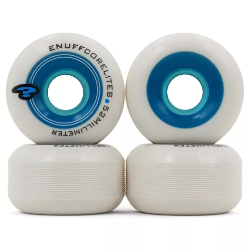 Enuff Corelites 52mm Skateboard Wheels - White Blue
