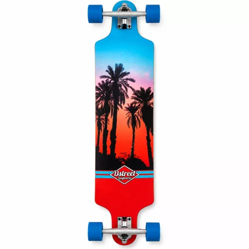 D Street Drop Down 39.5" Longboard - Hawaiian Blue Red