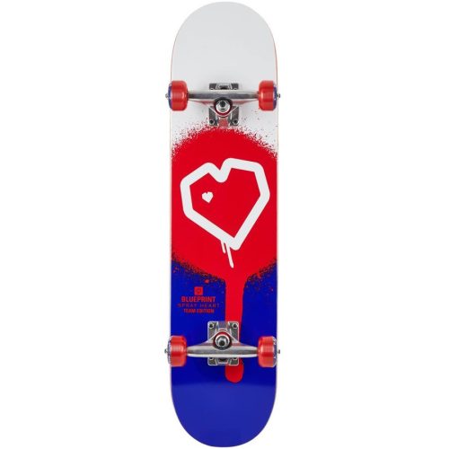 Blueprint Sray Heart V2 8" Skateboard - Red/Blue
