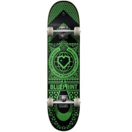 Blueprint Home Heart 8" Skateboard - Green Black