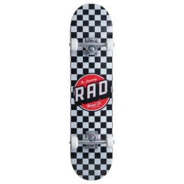 RAD Dude Crew Checkers 7.5" Skateboard - Black White