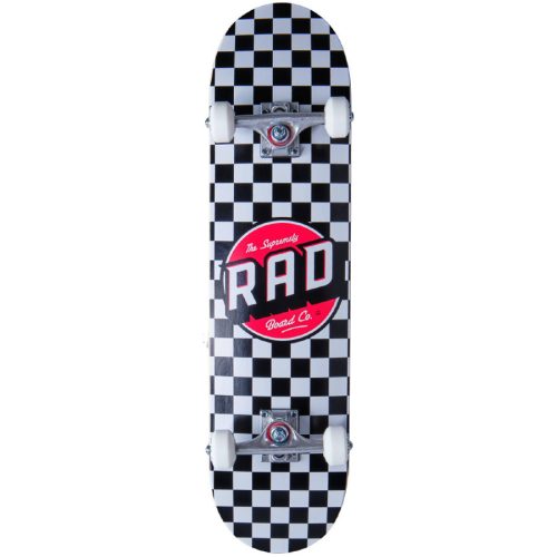 RAD Dude Crew Checkers 8" Skateboard - Black/White