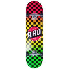 RAD Dude Crew Checkers 8" Skateboard - Rasta Fade