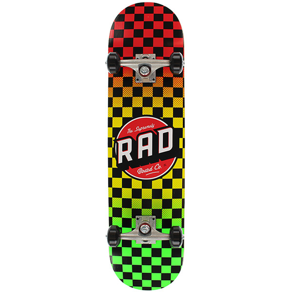 bevind zich zakdoek morfine RAD Dude Crew Checkers 8" Skateboard - Rasta Fade - Pic