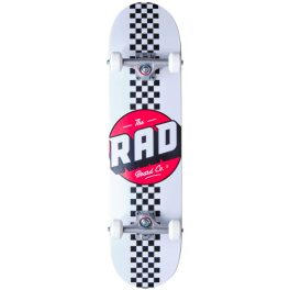 RAD Checker Stripe 7.75" Skateboard - White